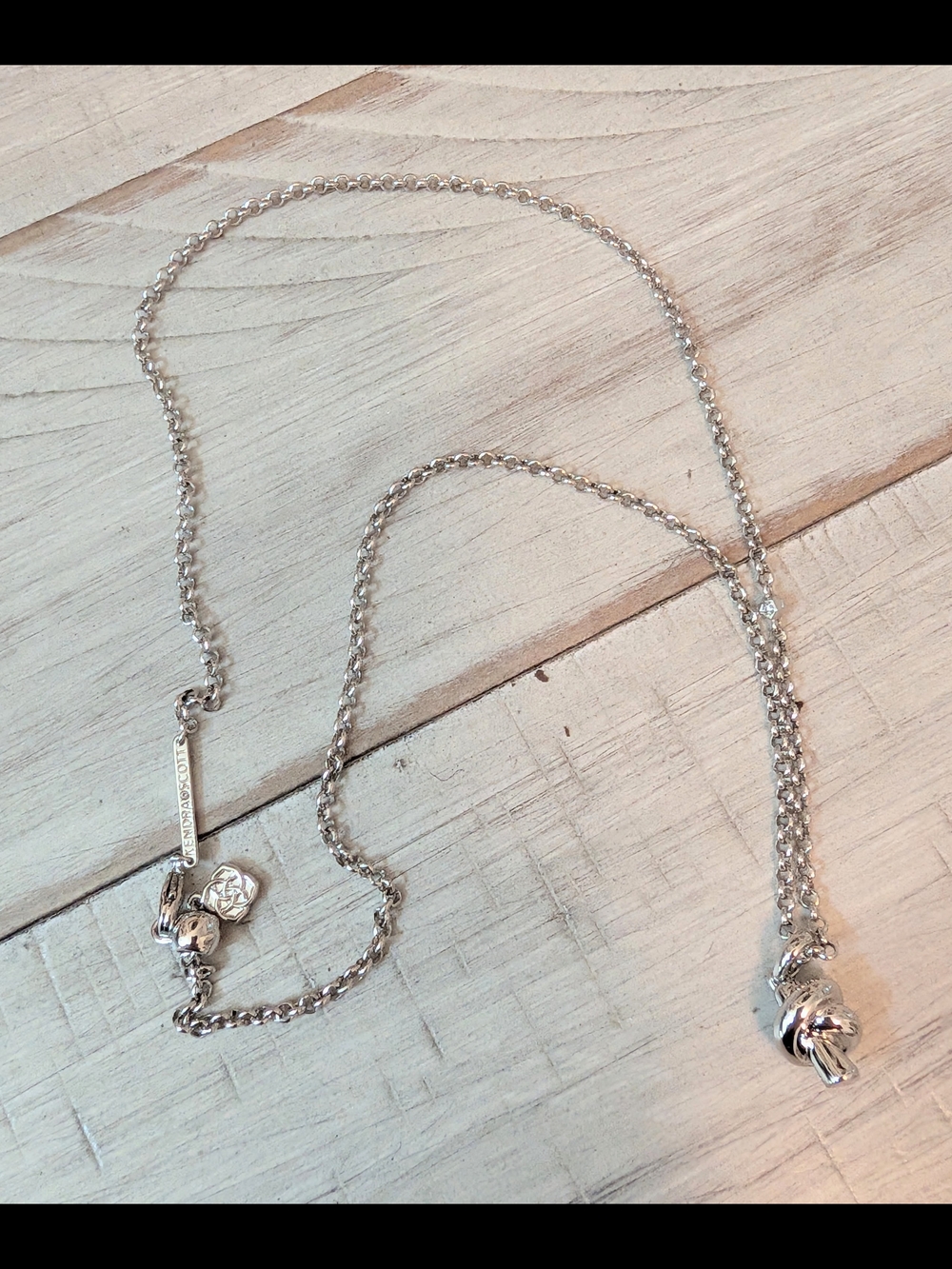 Kendra Scott Parker Knot Necklace Silver NWOT